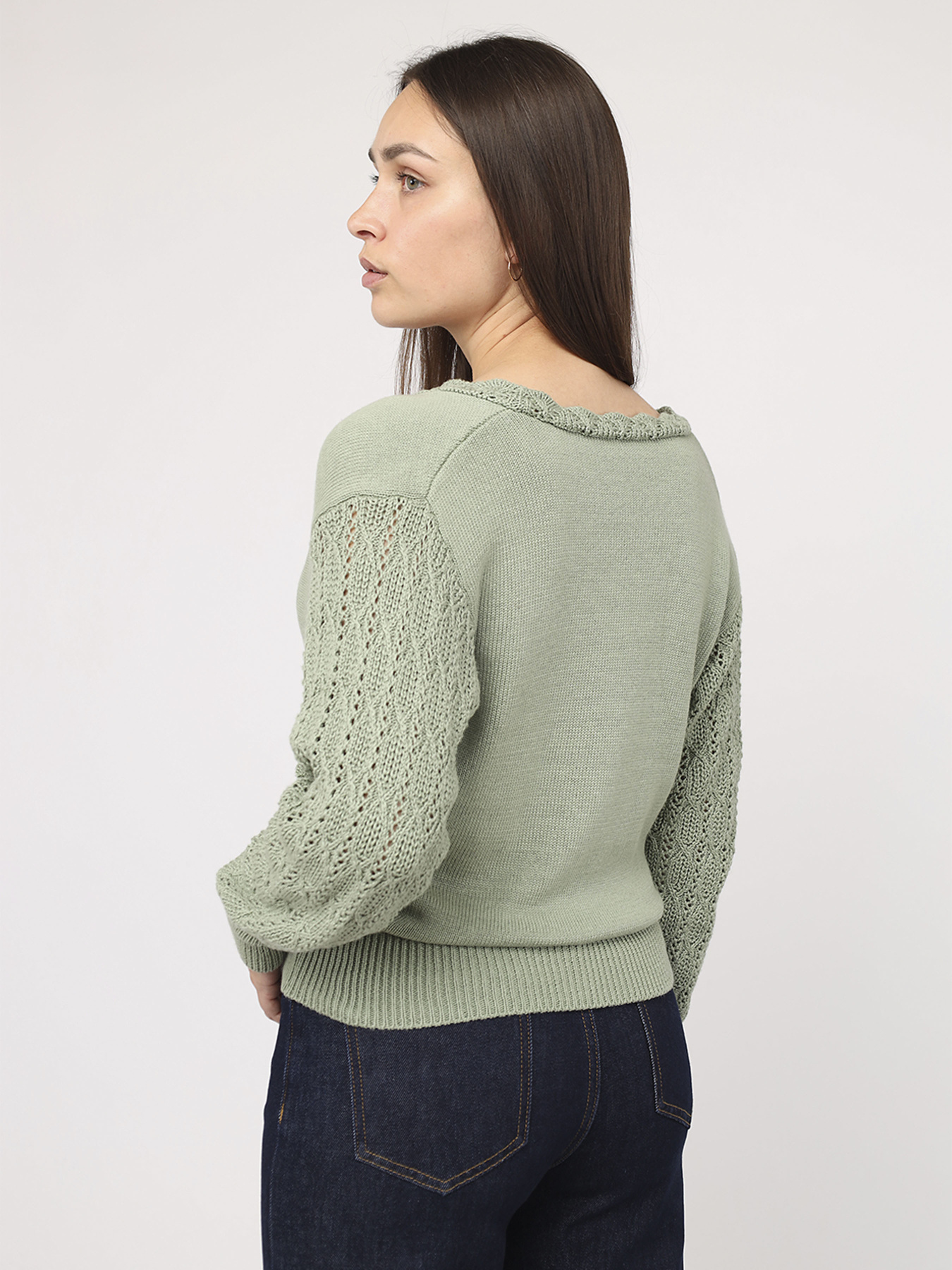 Пуловер женский цвет зеленый ЦБ-00285726 модель ЦБ-00285726 Пуловер женский цвет зеленый ЦБ-00285726 модель ЦБ-00285726 Фото
