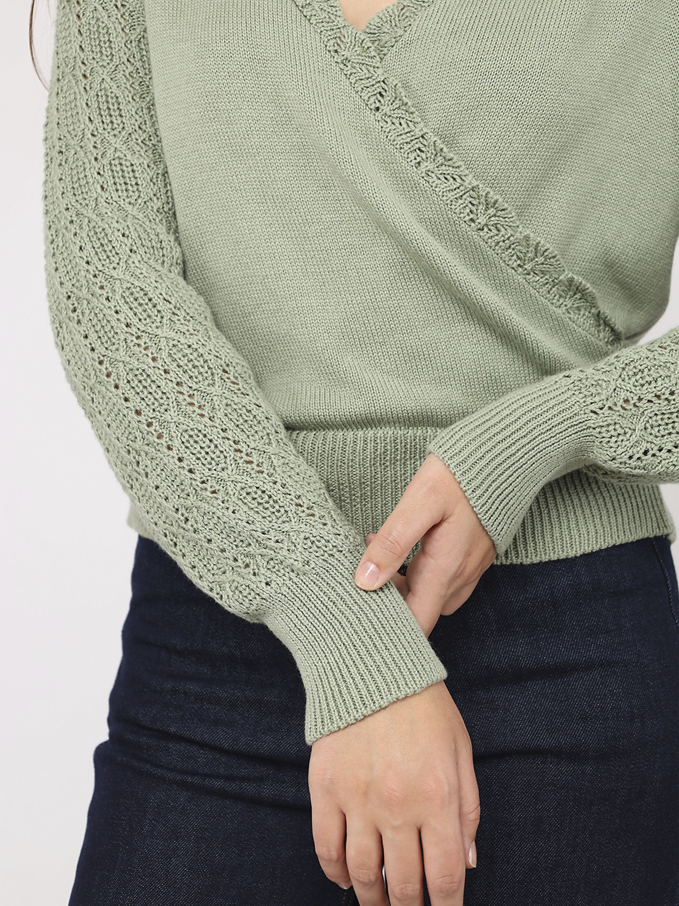 Пуловер женский цвет зеленый ЦБ-00285726 модель ЦБ-00285726 Пуловер женский цвет зеленый ЦБ-00285726 модель ЦБ-00285726 Фото