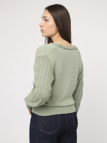 Пуловер женский цвет зеленый ЦБ-00285726 модель ЦБ-00285726 Пуловер женский цвет зеленый ЦБ-00285726 модель ЦБ-00285726 Фото