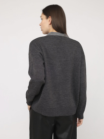 Кардиган жіночий  колір темно-сірий ЦБ-00285750 модель ЦБ-00285750 Фото