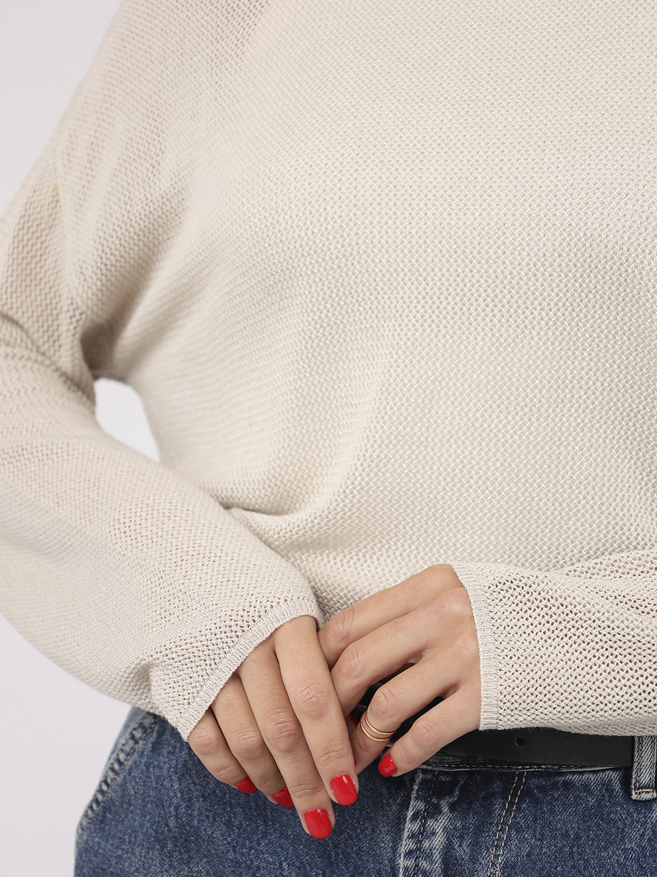 Джемпер женский  цвет молочный ЦБ-00285983 модель ЦБ-00285983 Фото