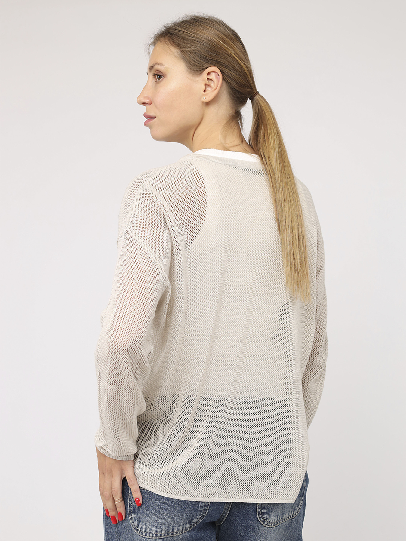 Джемпер женский  цвет молочный ЦБ-00285983 модель ЦБ-00285983 Фото
