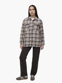 Рубашка с длинным рукавом женская  цвет коричневый ЦБ-00286263 модель ЦБ-00286263 Фото