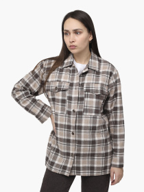 Рубашка с длинным рукавом женская  цвет коричневый ЦБ-00286263 модель ЦБ-00286263 Фото