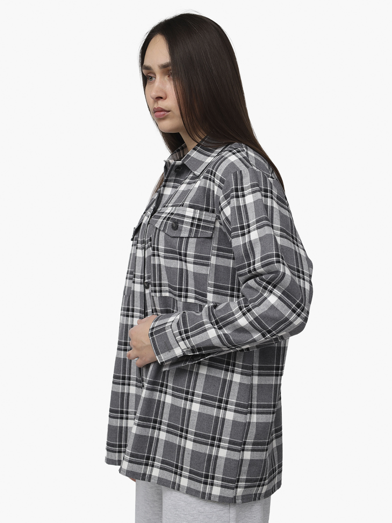 Рубашка с длинным рукавом женская цвет черный ЦБ-00286264 модель ЦБ-00286264 Рубашка с длинным рукавом женская цвет черный ЦБ-00286264 модель ЦБ-00286264 Фото