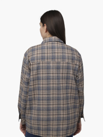 Рубашка с длинным рукавом женская  цвет коричневый ЦБ-00286265 модель ЦБ-00286265 Фото