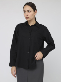 Рубашка с длинным рукавом женская  цвет черный ЦБ-00287021 модель ЦБ-00287021 Фото