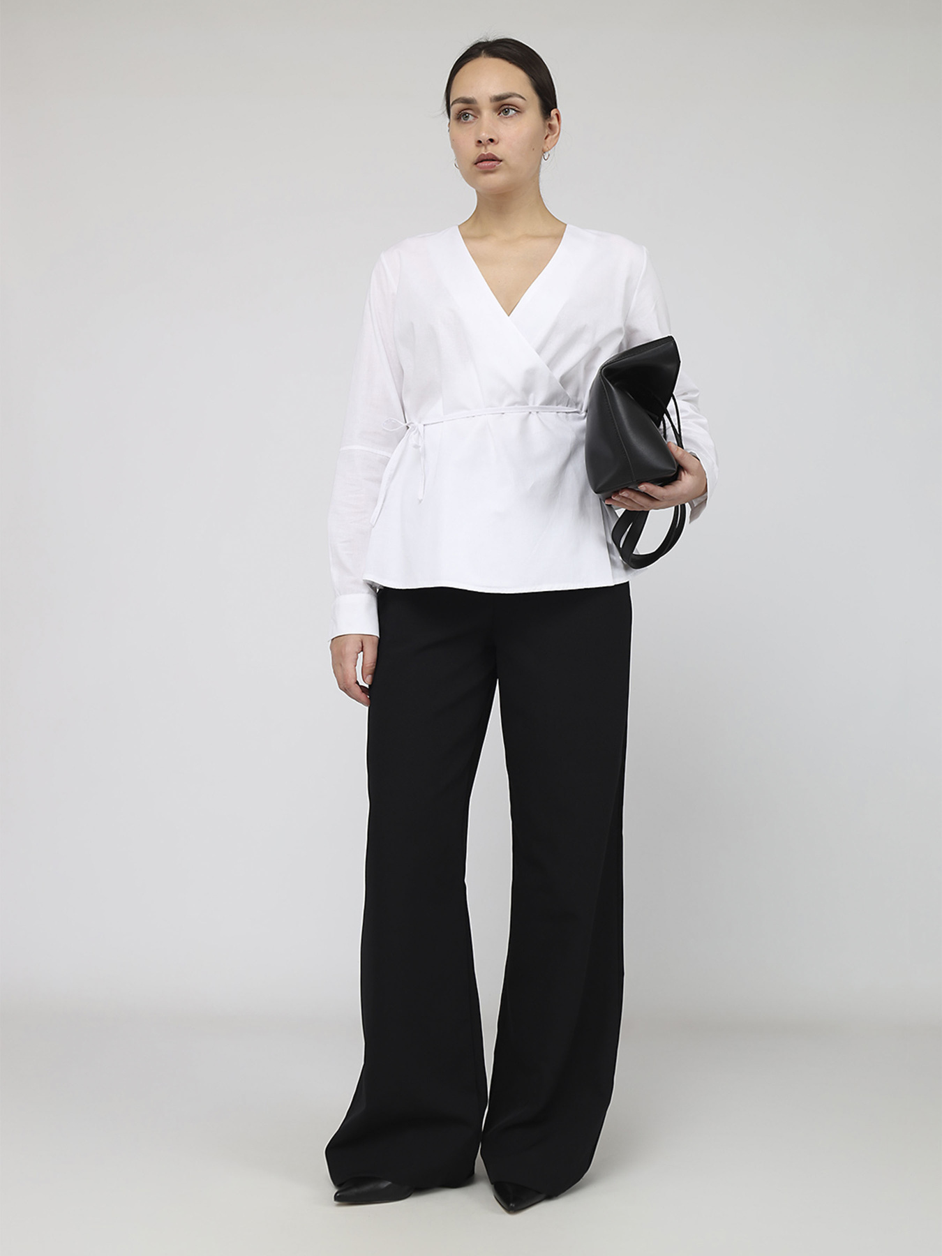 Рубашка с длинным рукавом женская  цвет белый ЦБ-00287022 модель ЦБ-00287022 Фото