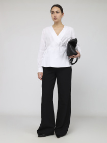 Рубашка с длинным рукавом женская  цвет белый ЦБ-00287022 модель ЦБ-00287022 Фото