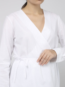 Рубашка с длинным рукавом женская  цвет белый ЦБ-00287022 модель ЦБ-00287022 Фото