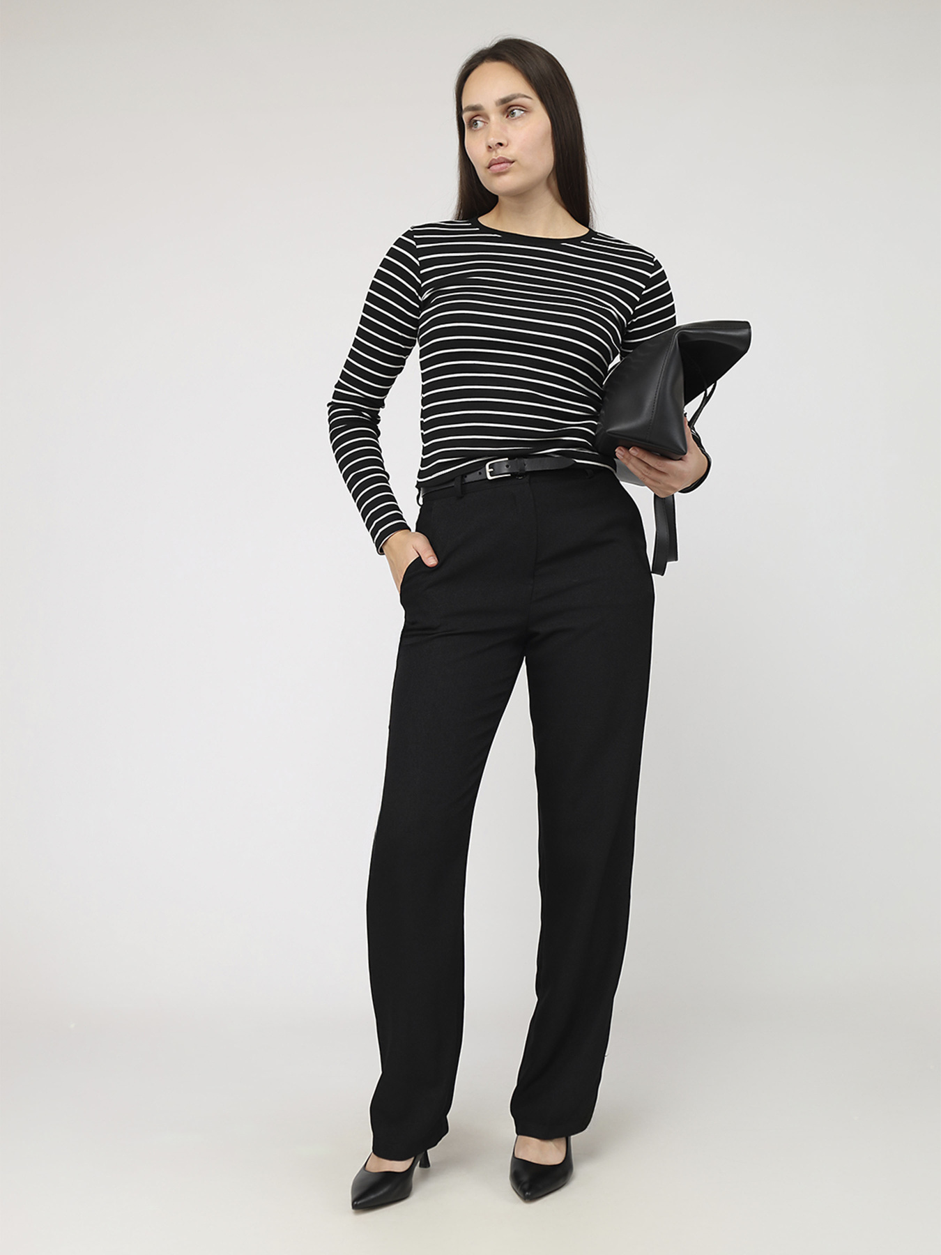 Футболка з довгим рукавом жіноча  колір чорний ЦБ-00287111 модель ЦБ-00287111 Фото