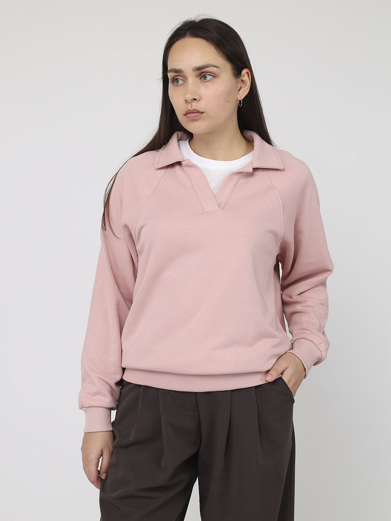 Світшот жіночий  колір рожевий ЦБ-00287132 модель ЦБ-00287132 Фото