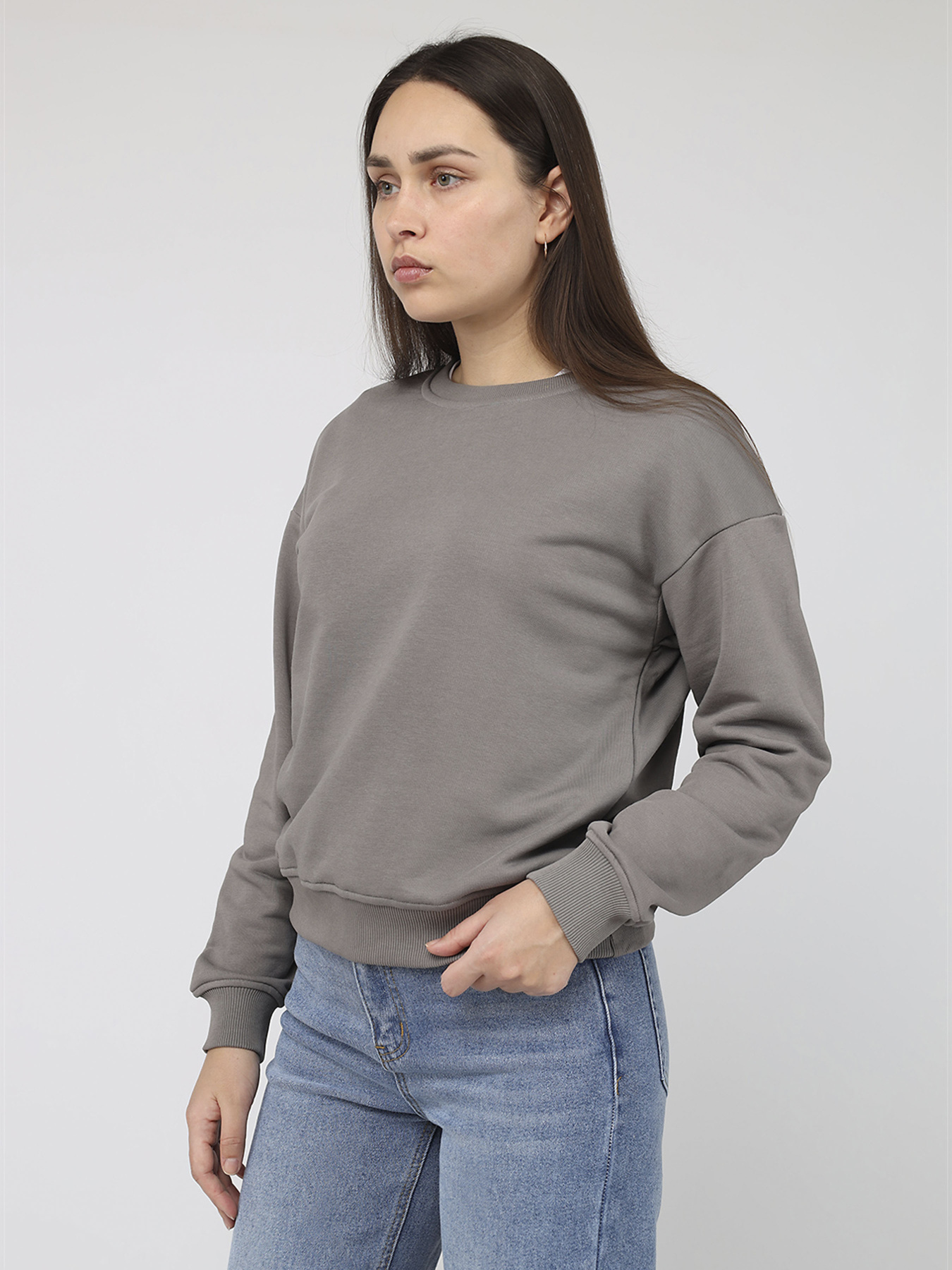 Світшот жіночий  колір темно-сірий ЦБ-00287134 модель ЦБ-00287134 Фото