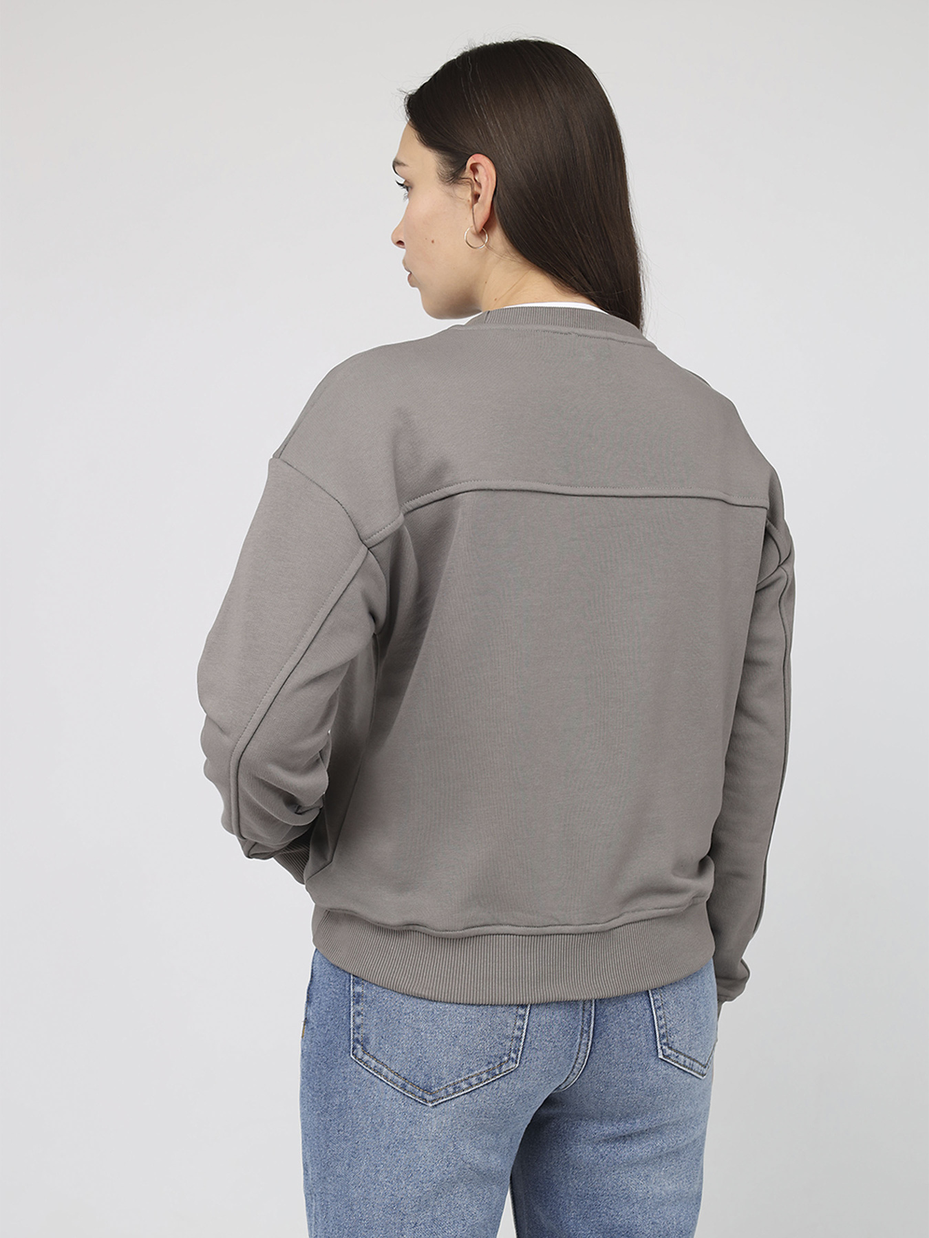 Світшот жіночий  колір темно-сірий ЦБ-00287134 модель ЦБ-00287134 Фото