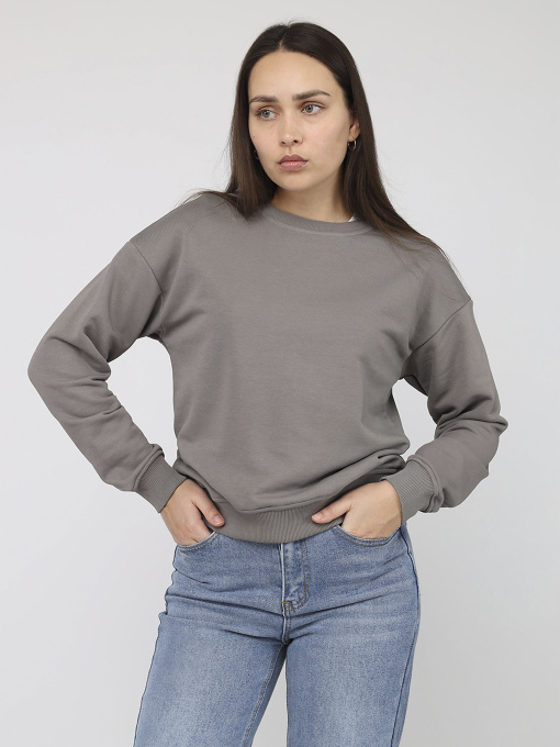 Світшот жіночий  колір темно-сірий ЦБ-00287134 модель ЦБ-00287134 Фото