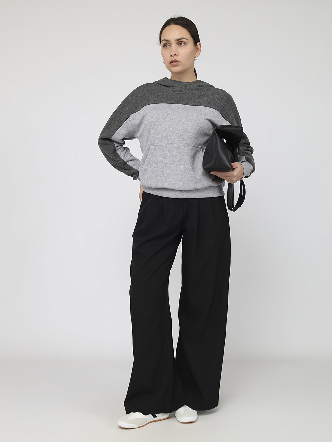 Худи женское  цвет серый ЦБ-00287137 модель ЦБ-00287137 Фото