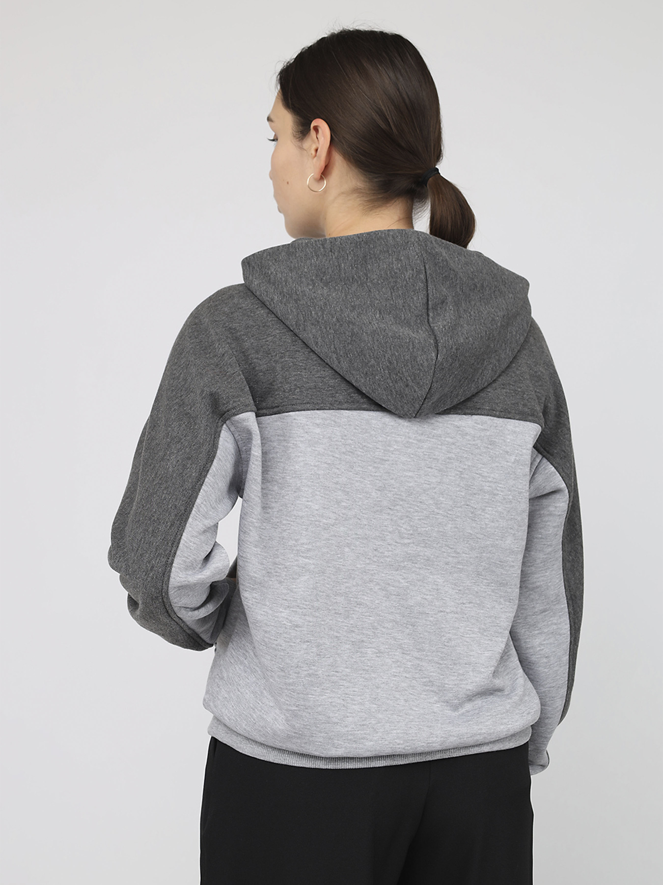 Худи женское  цвет серый ЦБ-00287137 модель ЦБ-00287137 Фото