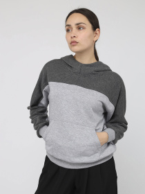 Худи женское  цвет серый ЦБ-00287137 модель ЦБ-00287137 Фото