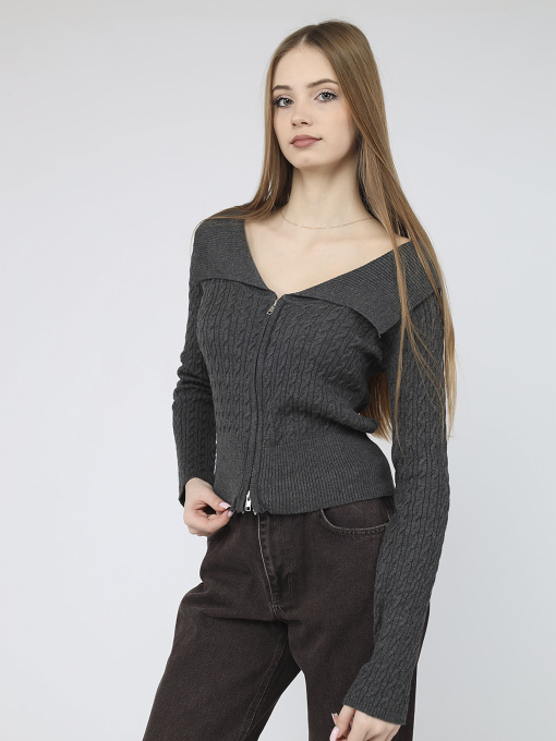 Кардиган женский  цвет темно-серый ЦБ-00287460 модель ЦБ-00287460 Фото