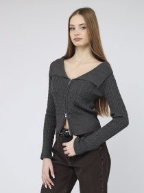 Кардиган женский цвет темно-серый ЦБ-00287460 модель ЦБ-00287460 Кардиган женский цвет темно-серый ЦБ-00287460 модель ЦБ-00287460 Фото