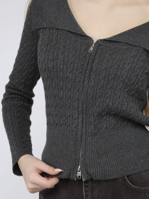Кардиган женский цвет темно-серый ЦБ-00287460 модель ЦБ-00287460 Кардиган женский цвет темно-серый ЦБ-00287460 модель ЦБ-00287460 Фото