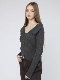 Кардиган женский цвет темно-серый ЦБ-00287460 модель ЦБ-00287460 Кардиган женский цвет темно-серый ЦБ-00287460 модель ЦБ-00287460 Фото