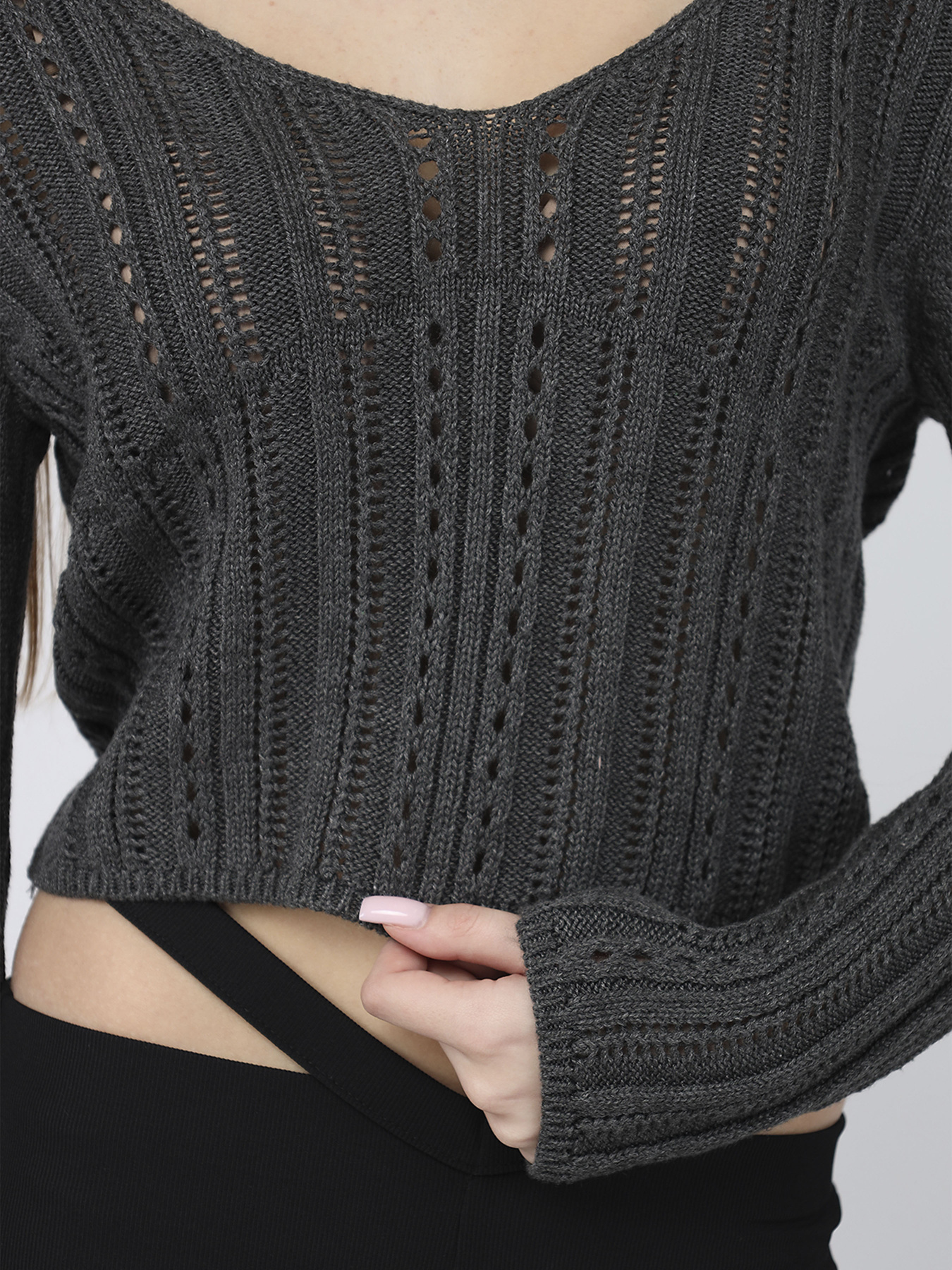 Джемпер женский  цвет темно-серый ЦБ-00287461 модель ЦБ-00287461 Фото