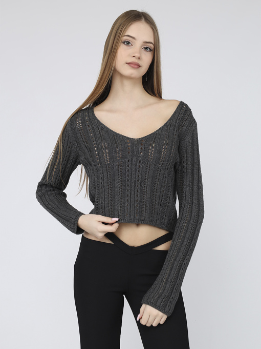 Джемпер женский  цвет темно-серый ЦБ-00287461 модель ЦБ-00287461 Фото