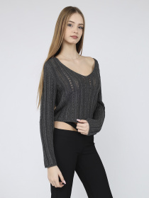 Джемпер женский  цвет темно-серый ЦБ-00287461 модель ЦБ-00287461 Фото