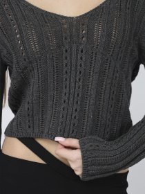 Джемпер женский  цвет темно-серый ЦБ-00287461 модель ЦБ-00287461 Фото