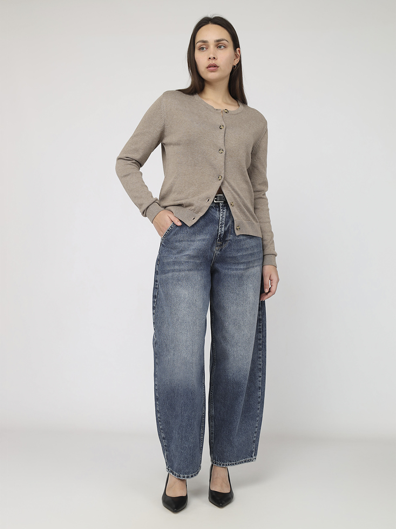 Кардиган женский  цвет капучино ЦБ-00287463 модель ЦБ-00287463 Фото