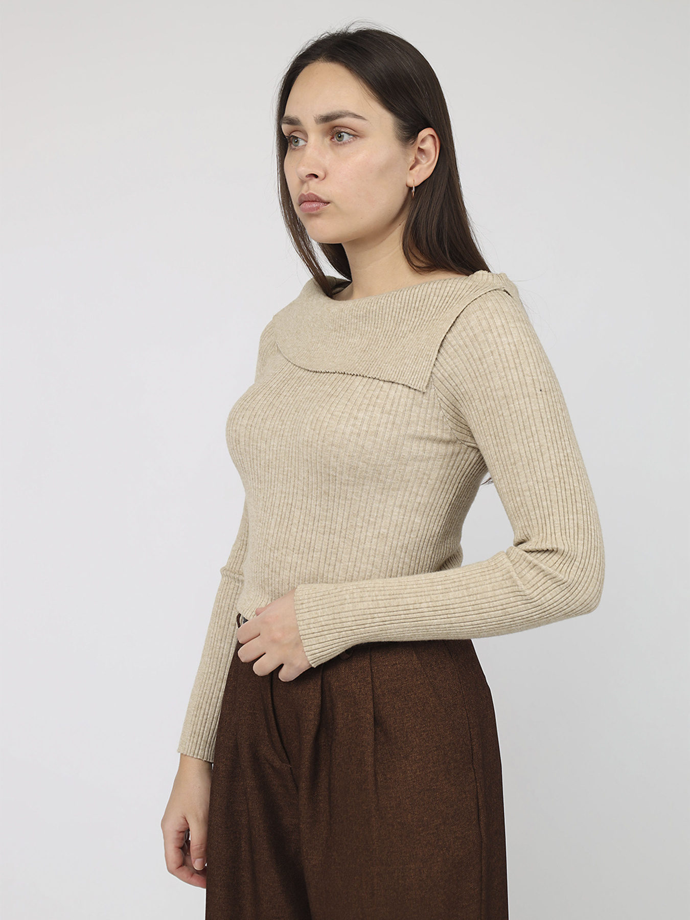 Джемпер жіночий  колір бежевий ЦБ-00287464 модель ЦБ-00287464 Фото