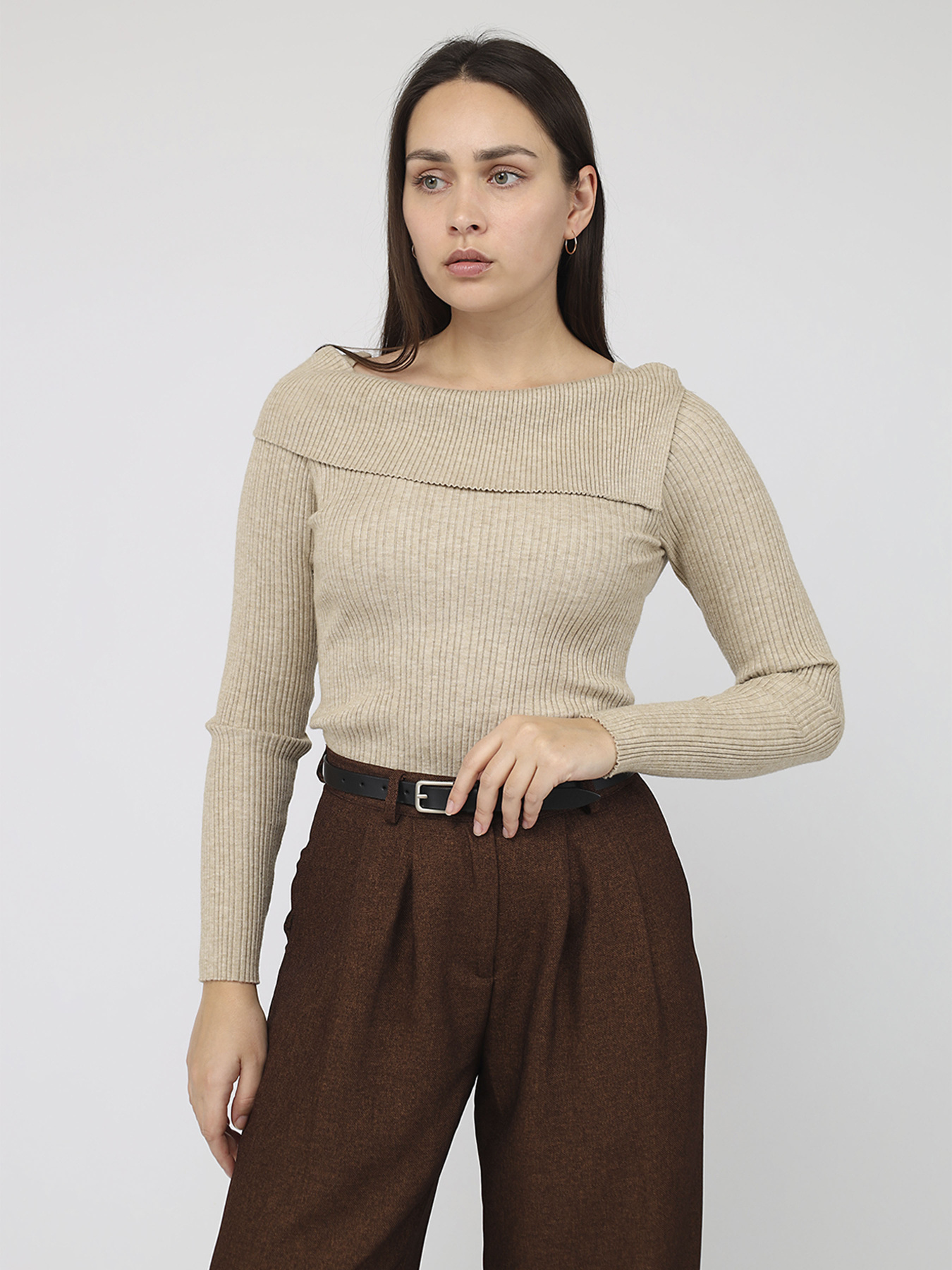 Джемпер жіночий  колір бежевий ЦБ-00287464 модель ЦБ-00287464 Фото