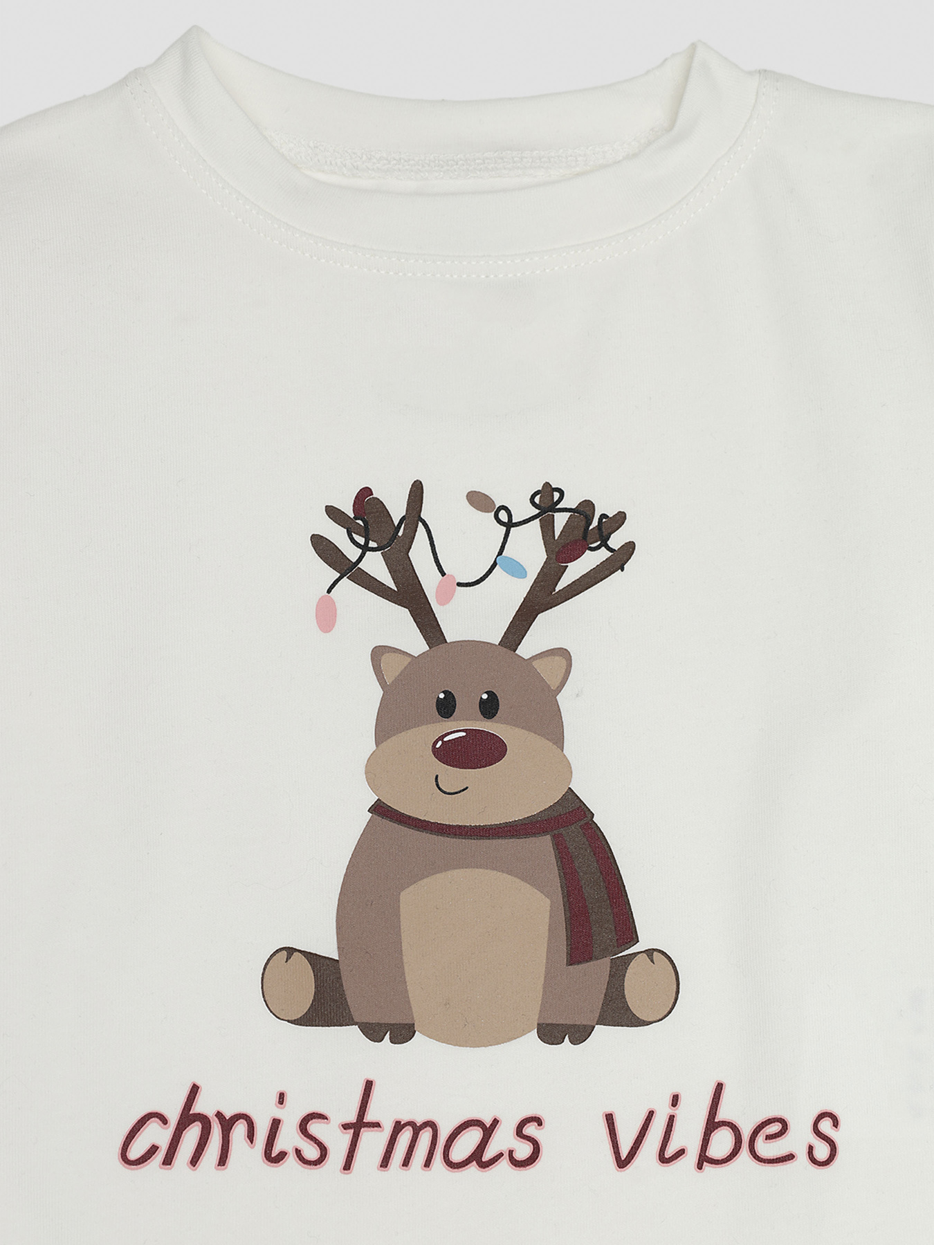 Футболка з довгим рукавом для дівчинки  колір молочний ЦБ-00288373 модель ЦБ-00288373 Фото