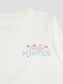 Футболка з довгим рукавом для дівчинки  колір молочний ЦБ-00288375 модель ЦБ-00288375 Фото