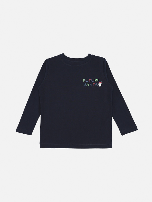 Футболка с длинным рукавом для мальчика  цвет темно-синий ЦБ-00288376 модель ЦБ-00288376 Фото