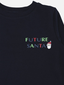 Футболка с длинным рукавом для мальчика  цвет темно-синий ЦБ-00288376 модель ЦБ-00288376 Фото