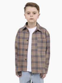 Рубашка для с длинным рукавом для мальчика  цвет коричневый ЦБ-00288819 модель ЦБ-00288819 Фото