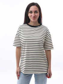 Футболка жіноча Молочний EST.1991 модель 672063 Футболка жіноча Молочний EST.1991 модель 672063 Фото