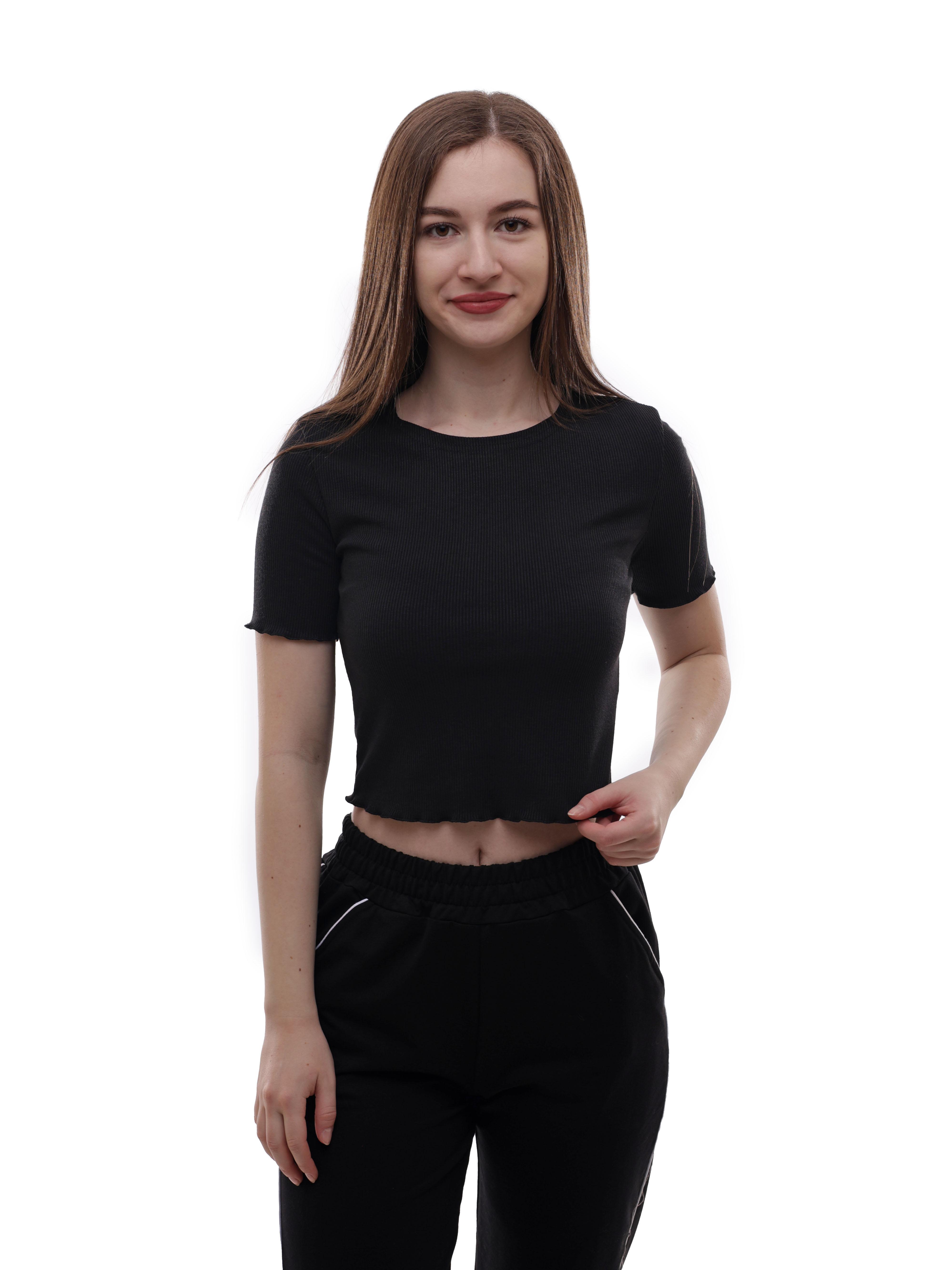 Жіноча Футболка PERLE MODA  (719635) колір чорний, матеріал віскоза/поліестер PERLE MODA - купити в Україні