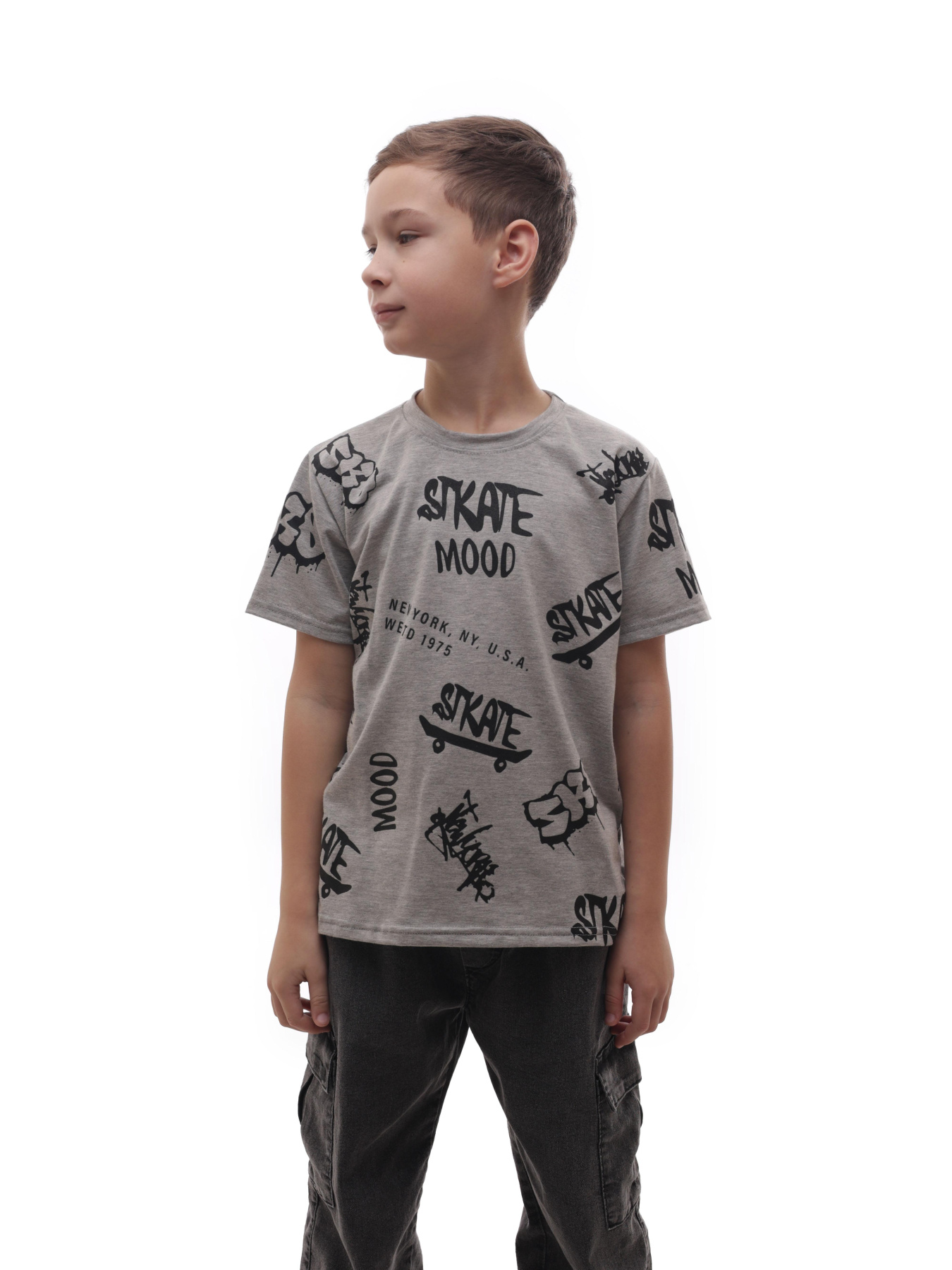 Футболка для хлопчика підлітка Світло-сірий STREAM модель 704494 Фото