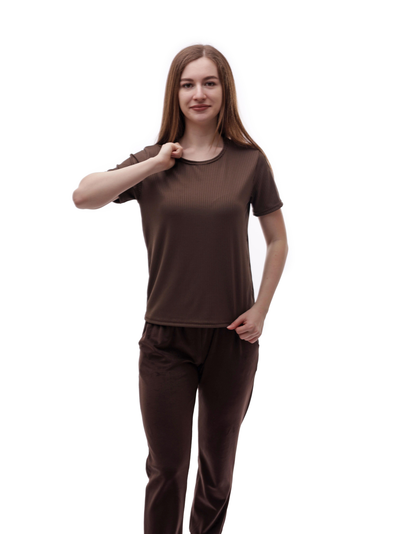 Футболка женская Тёмно-коричневый ЭДЕЛЬВЕЙС модель 717077 Фото