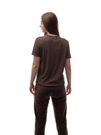 Футболка женская Тёмно-коричневый ЭДЕЛЬВЕЙС модель 717077 Футболка женская Тёмно-коричневый ЭДЕЛЬВЕЙС модель 717077 Фото