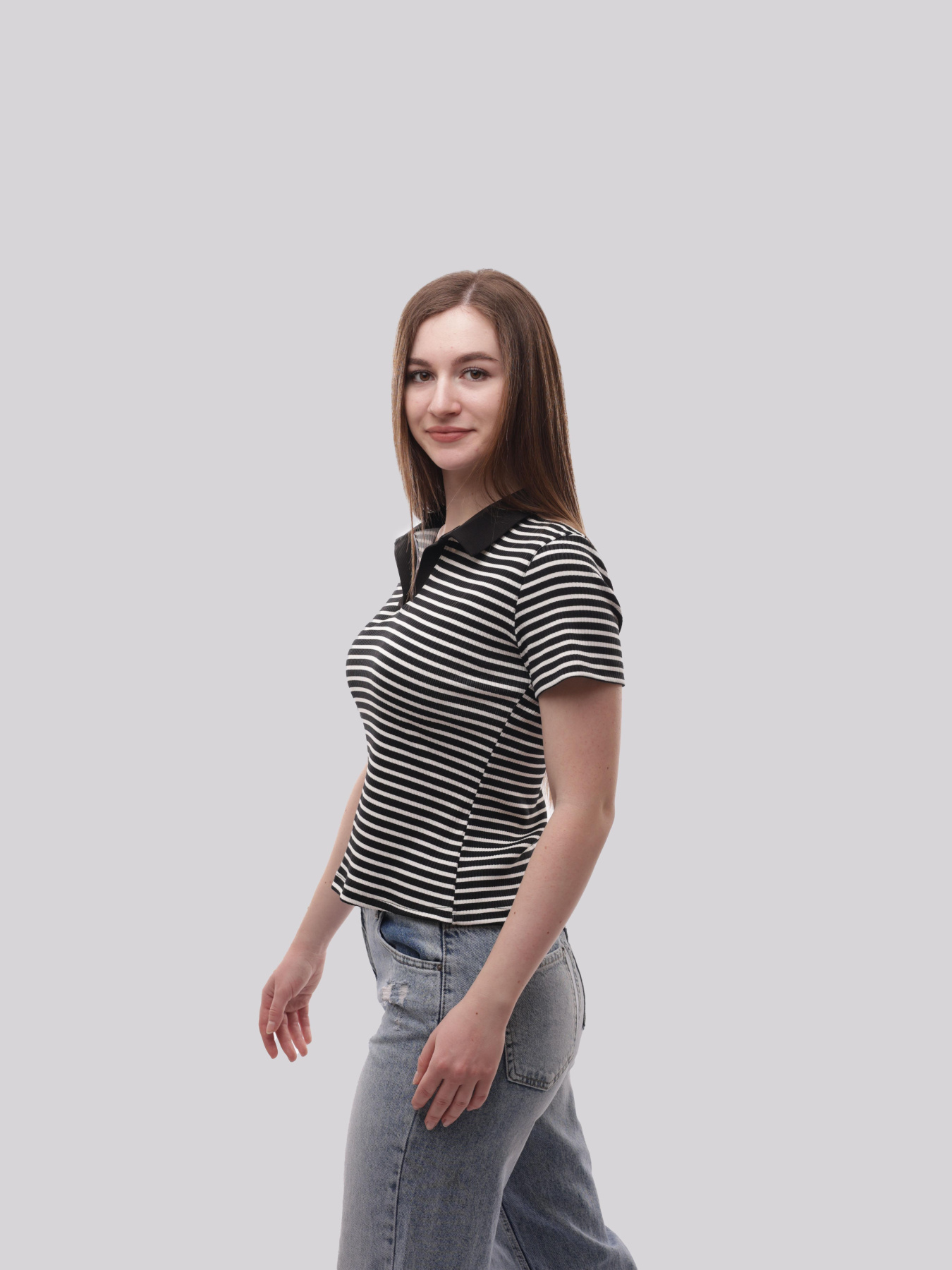 Поло жіноче Білий/чорний LUMO модель 713434 Фото