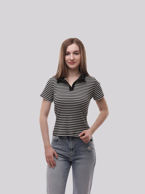 Поло женское Белый/чёрный LUMO модель 713434 Фото