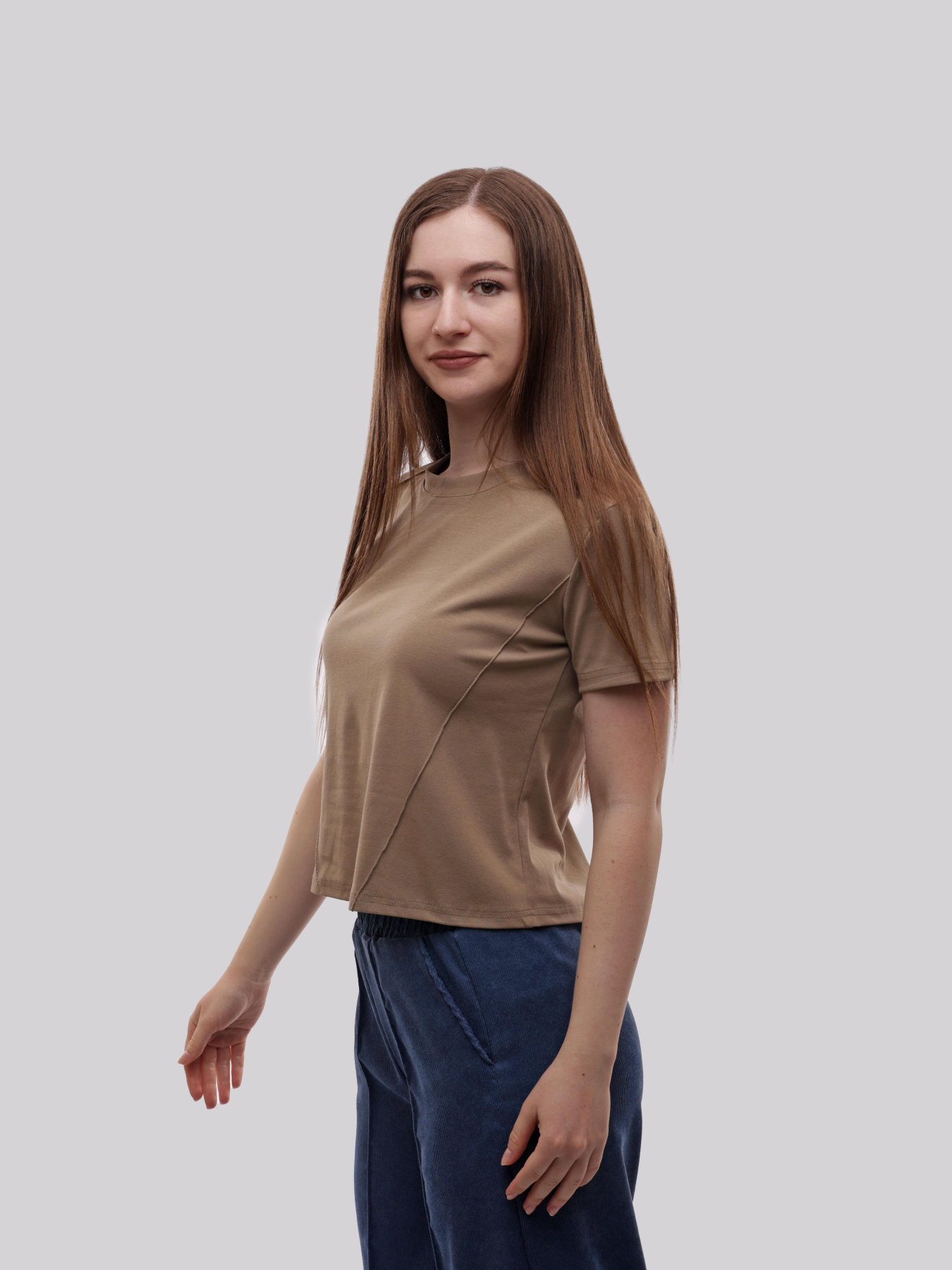 Футболка женская Бежевый STREAM модель 714339 Фото