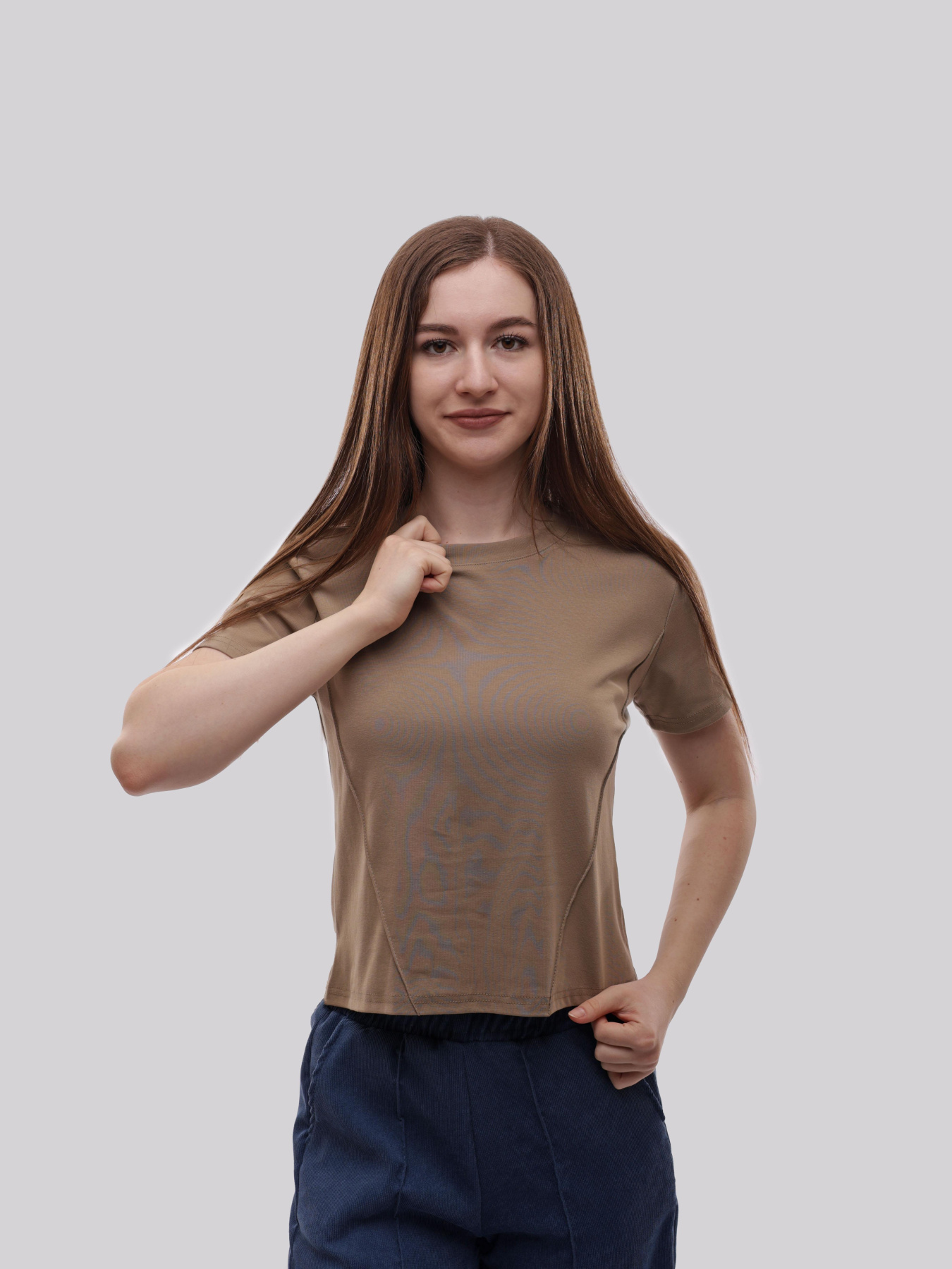 Футболка женская Бежевый STREAM модель 714339 Фото