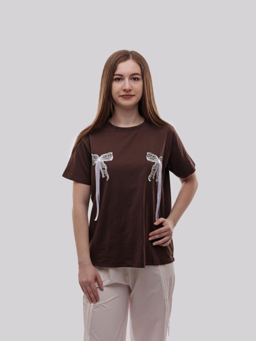 Футболка женская Тёмно-коричневый LUMO модель 716835 Фото