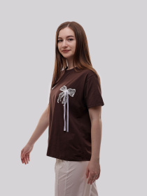 Футболка женская Тёмно-коричневый LUMO модель 716835 Футболка женская Тёмно-коричневый LUMO модель 716835 Фото