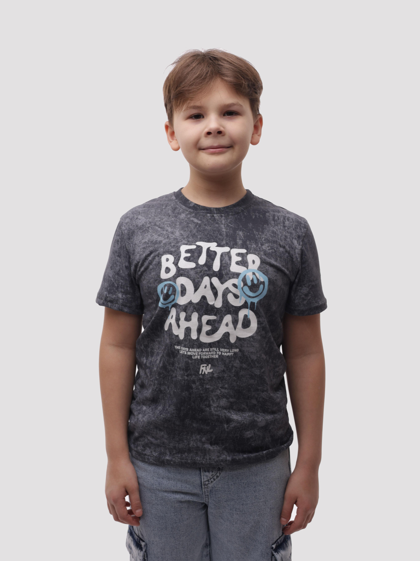 Футболка для хлопчика підлітка Темно-сірий ELFTEX модель 709973 Фото